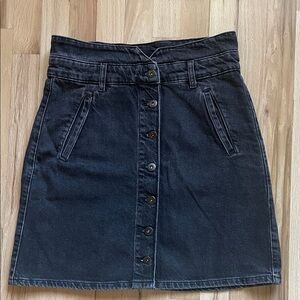 Pilcro and the Letterpress Black Denim Skirt